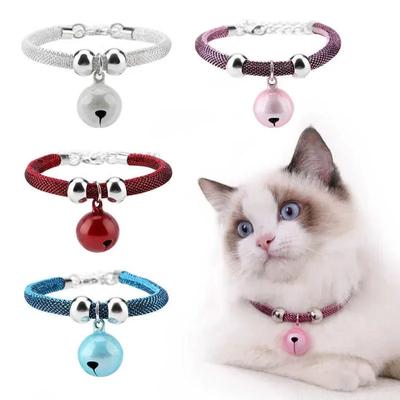 Pets Necklace Cat Collar Dog Bell Collar Pet Cats Kitten Small Dogs Puppy Lovely Nylon Necklaces Bells Collars Extension Chain