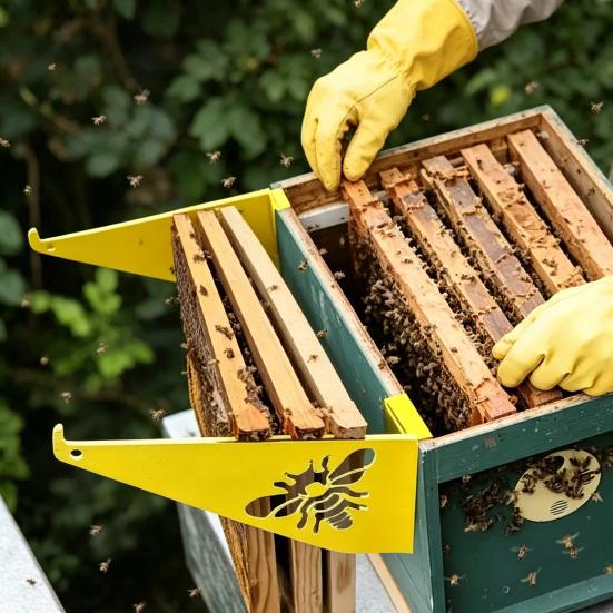 Beehive Frame Holder, Bee Hive Stand, Metal Beehive Frame Perch, Beekeeping Beehive Inspection Bracket, Bee Hives Boxes Starter Kit for Beekeeping