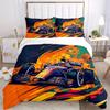 3pcs Racing Speed Bedding Cover Set, Fashion Classic Popular Print Bedding Set, Soft Comfortable, All - Season Use, For Bedroom, Guest Room157