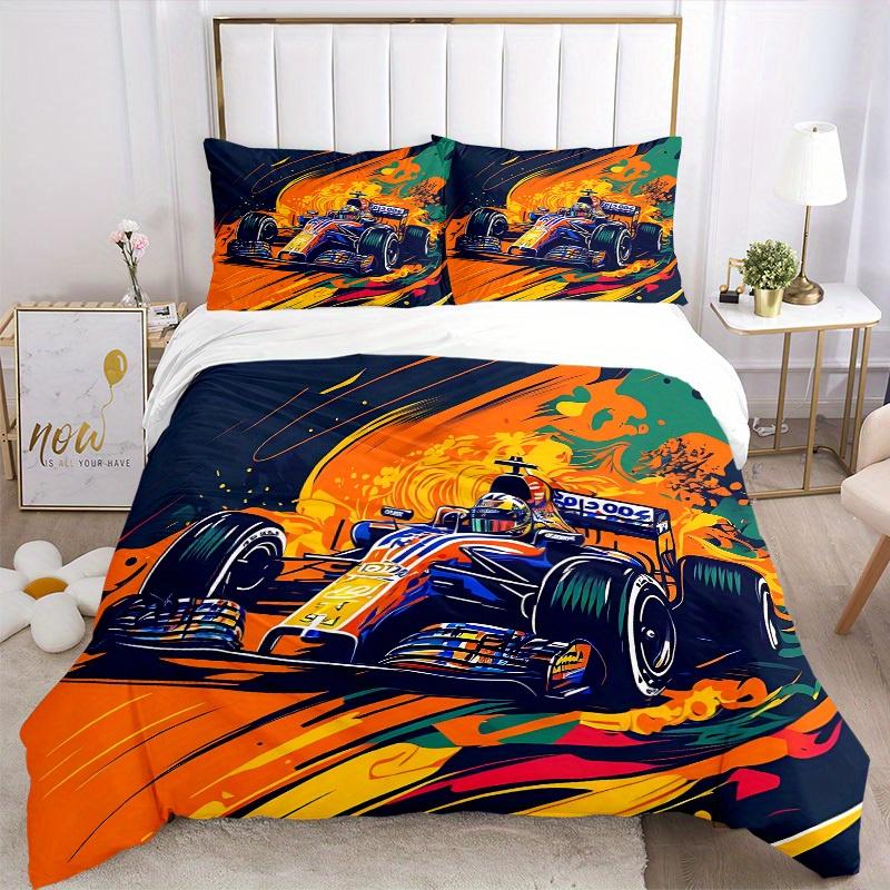 3pcs Racing Speed Bedding Cover Set, Fashion Classic Popular Print Bedding Set, Soft Comfortable, All - Season Use, For Bedroom, Guest Room157