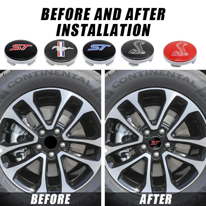 4pc 3D 54mm Car Emblem Wheel Hub Center Cap Badge Covers Auto Accessory For Ford Fiesta Mondeo Fusion Escape Edge Ecosport Focus