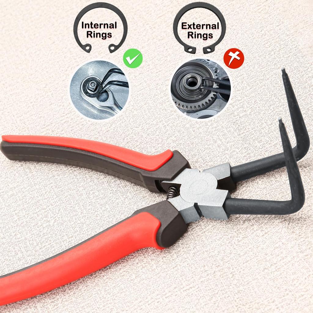 LEONTOOL Long Bent Snap Ring Circlip Removal Bent Long Long Long Curved Spring Tool for Cylinder Brake Front Snap Ring Specialized Tool Pliers, C-Ring