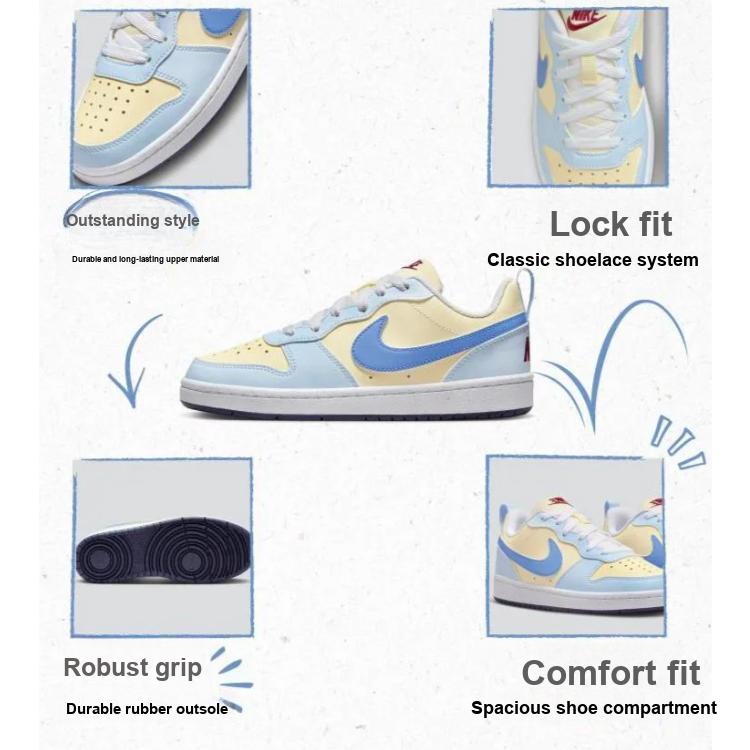 Nike Court Borough Low Recraft GS Coconut Milk Polar White Kids Sneakers Blue Light-Blue Dark-Purple FV8120-141