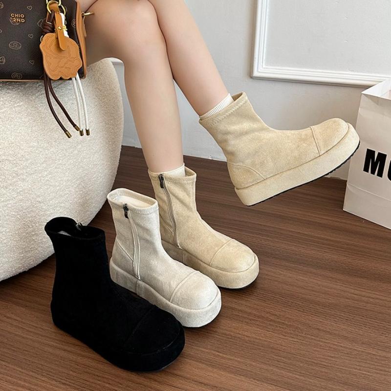Fashion Flats Platform Women Ankle Boots Casual Sport Winter Shoes 2025 Elegant New Fashion Boots Brand Woman Sneakers Walking Botas