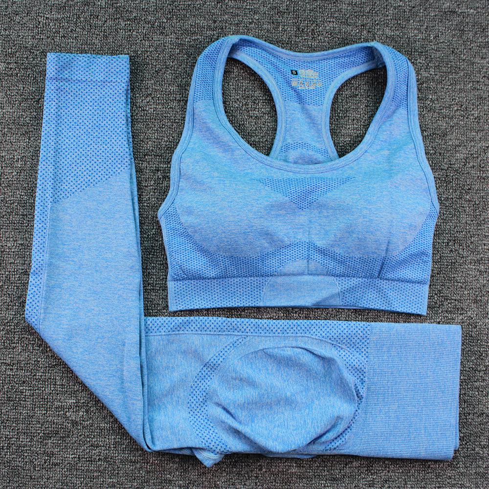 European & American Women's Butt-Lifting Seamless High-Waisted Yoga Pants & Bra Set