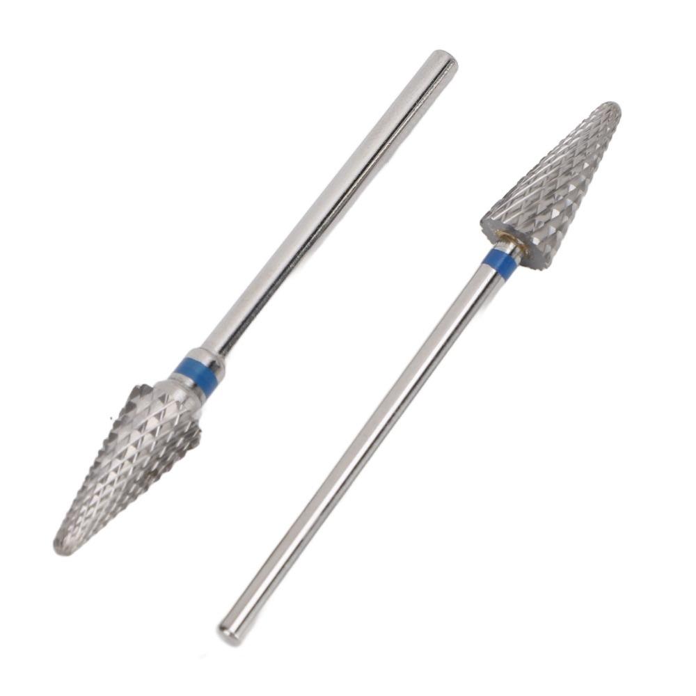 2pcs Tapered Tapered Cone Grinding Head Cone Cuticle Removal Bit Home and salon manicure