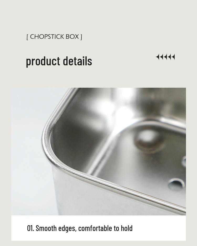 Stainless Steel Portable Cutlery Storage Box - Waterproof & Mildew-Proof for Outdoor Picnics