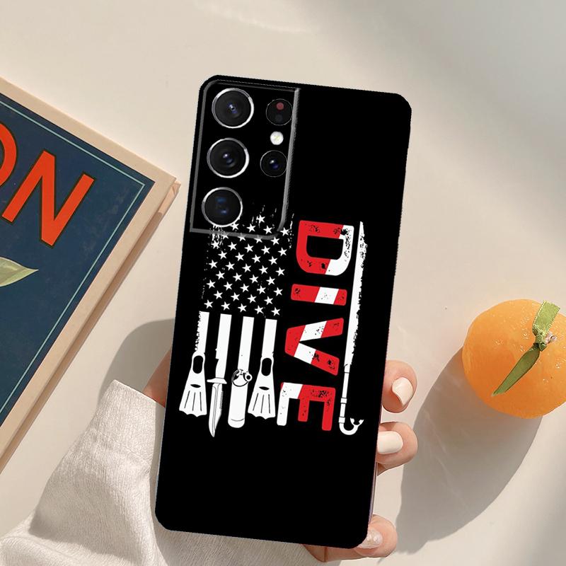 Scuba Diving Diver Phone Case For Samsung Galaxy S25 S26 Ultra S20 S21 S22 S23 S24 Plus S10 S25 FE Back Cover