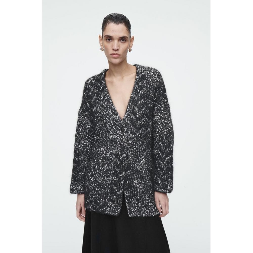 

Cos Japan Oversized Herringbone Mohair Blend Cardigan