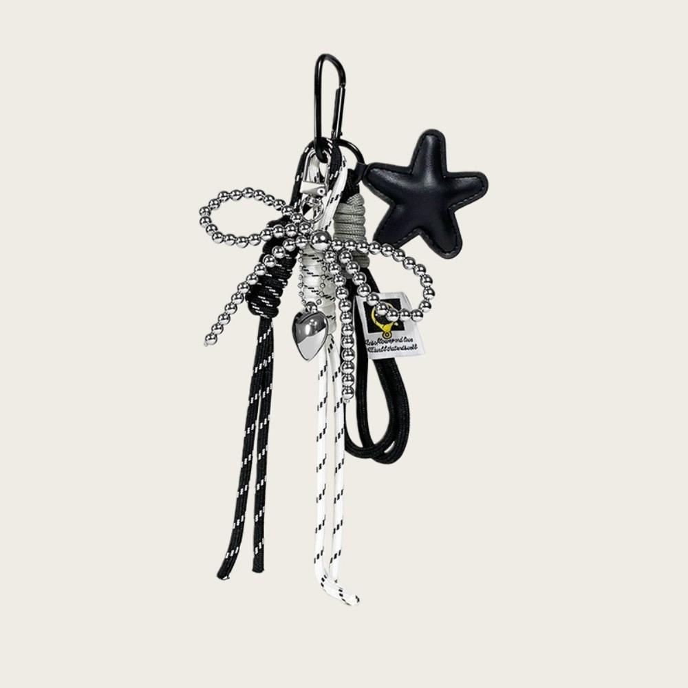 Bow Lanyard Tassel Love Heart Pendant Handmade Glossy Pendant Gifts Bowknot Keychain