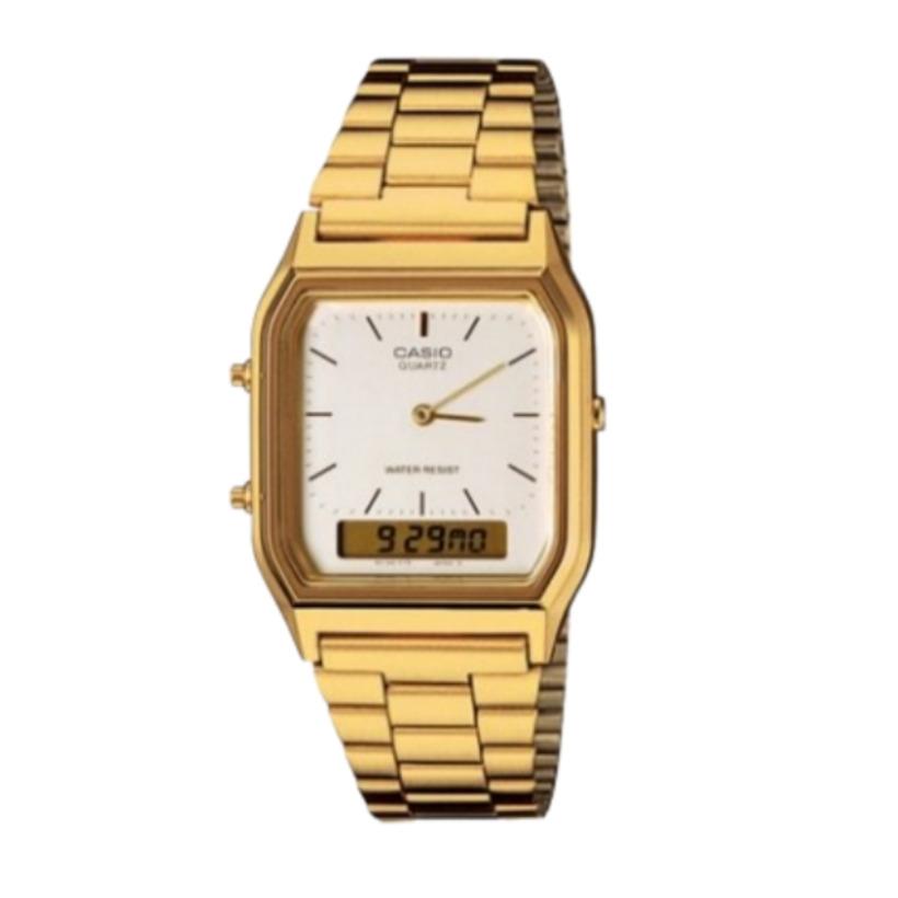 Мужские винтажные ретро-часы CASIO Оригинальные новые металлические часы AQ-230GA-9DMQ