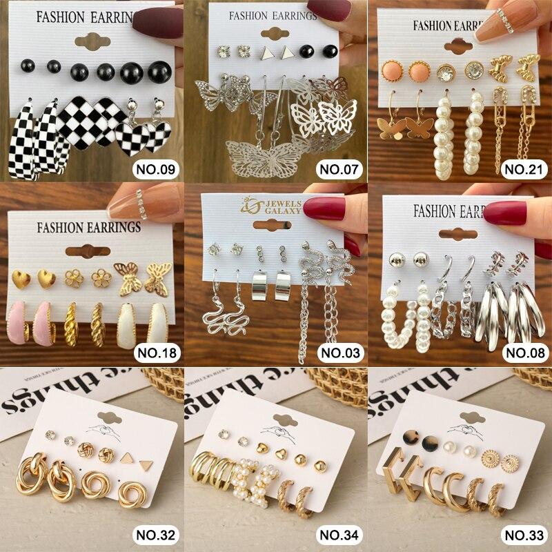 Tone Color Snake Drop Earrings Set Geometric Long Tassel Dangle Earrings Set For Women Of Earrings JewelryGeometric Drop