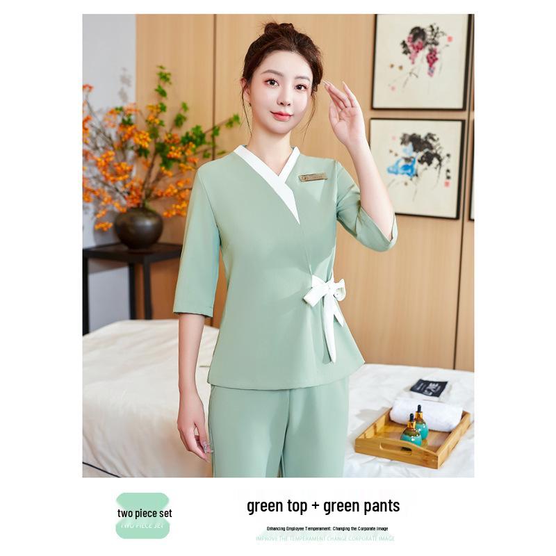 Women's High-End Beauty Spa Technician Pants Set for Head Therapists and Postpartum Recovery.