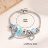 1 Women's Pan Family DIY Multi Element Bracelet with Diamond High Heels Peach Heart Pendant and Snake Bone Chain Bracelet