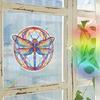 Cartoon Painted Dragonfly Balcony Glass Window Home Wall Background Beautification Stickers