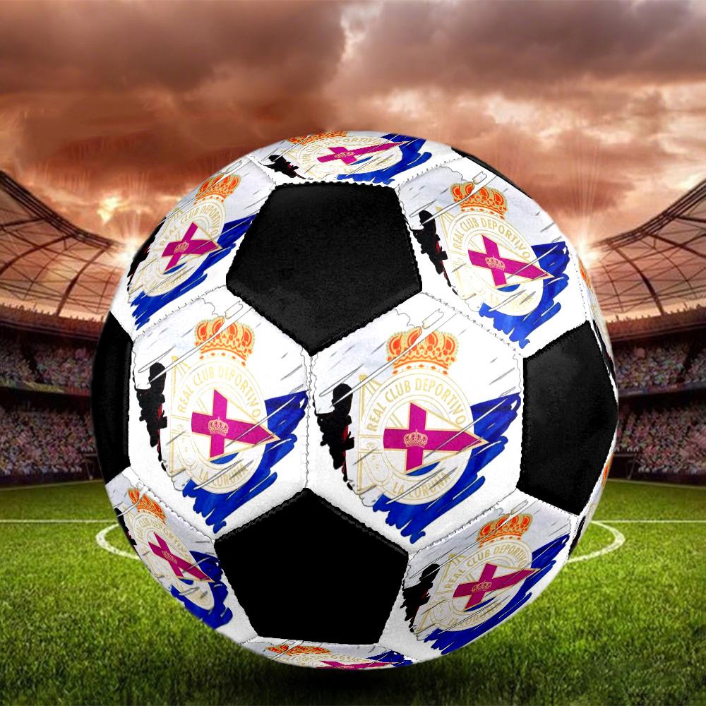 Deportivo de La Coruña Indoor Soccer Ball Colorful Machine Stitched PVC Size 5 Team Training Competition Ready Durable High-Bounce Cool Sports Gift