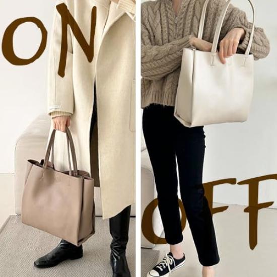 SARAi LLC Bolsa Tote Feminina, Grande Capacidade, Tamanho A4, Leve, Perfeita para o Trajeto, Trabalho, Escola e Mais, Com Zíper, Grande, Leve,