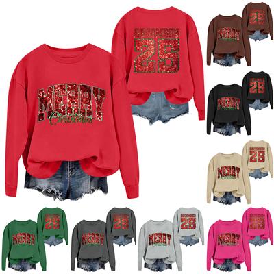 Christmas T-Shirts And Sweatshirts, Women'S Sweatshirts, Long-Sleeved Pullover Sweatshirts, Women'S Long-Sleeved Tops