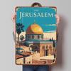 Visit Jerusalem Travel Art Poster Customized Vintage Metal Signs Wall Art Retro Tin Plaque for Aesthetic Decoration Room Decor