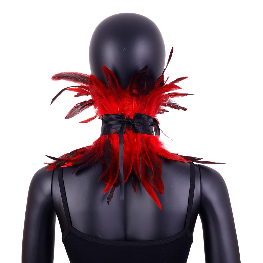 Gothic Style, Feather Scarf, Halloween Decoration, Makeup Ball, Runway Show Accessories, Scarf Clothing Accessories