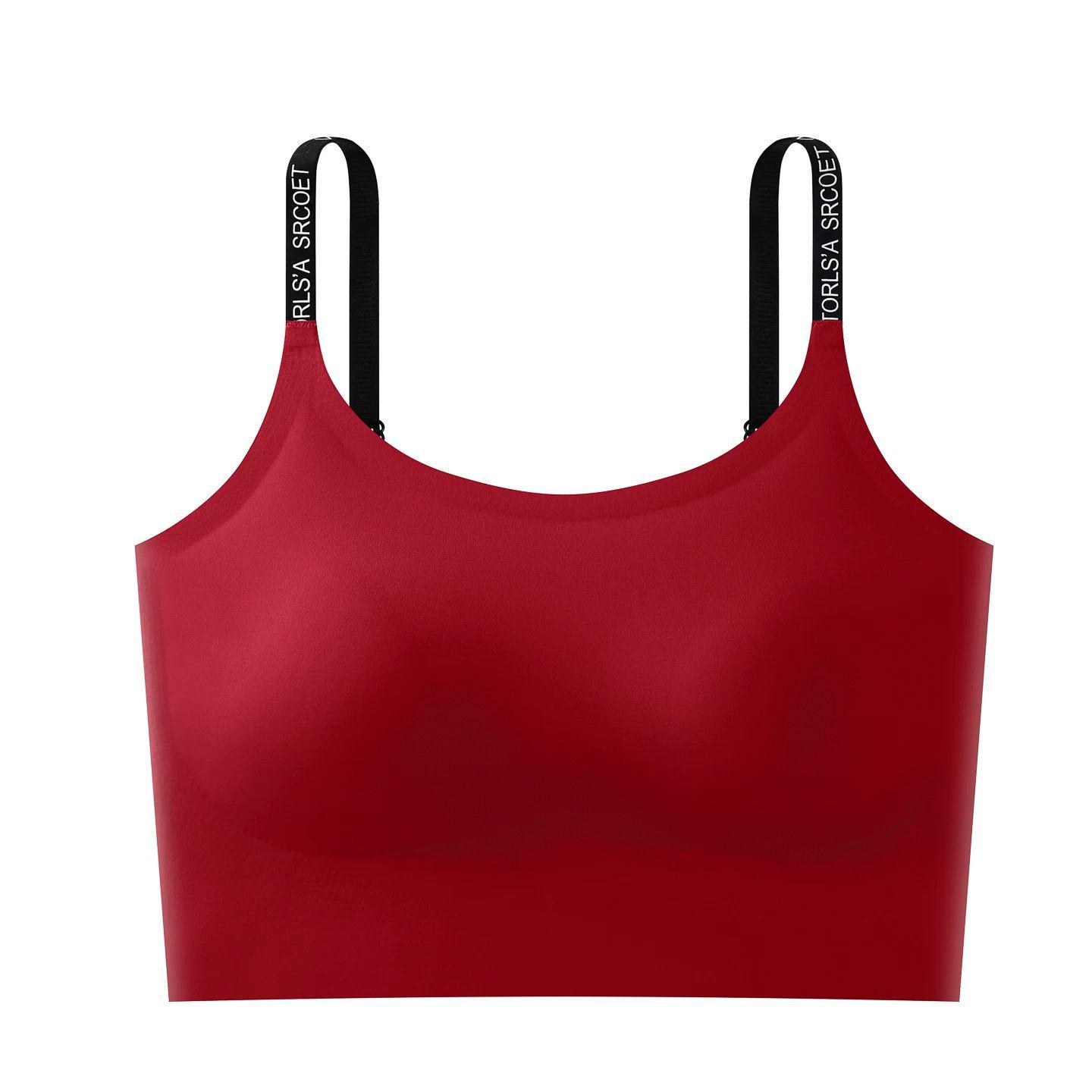 

Бесшовный спортивный бюстгальтер без косточек с перекрещенными лямками на спине – Женский удобный жилет 2XL 40/90ABC вино красного