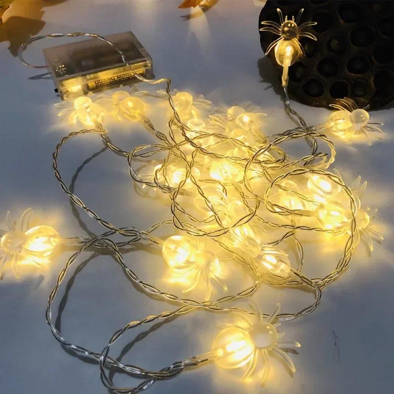LED Halloween Light String Spider Style Battery Power Festival Party Lighting Decoration Halloween Atmosphere LED String Lights