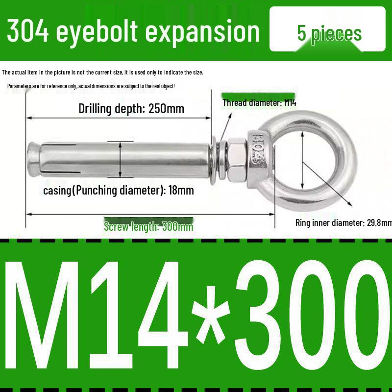 Stainless Steel 304 Eyebolt Expansion Nail with Fixing Loop
