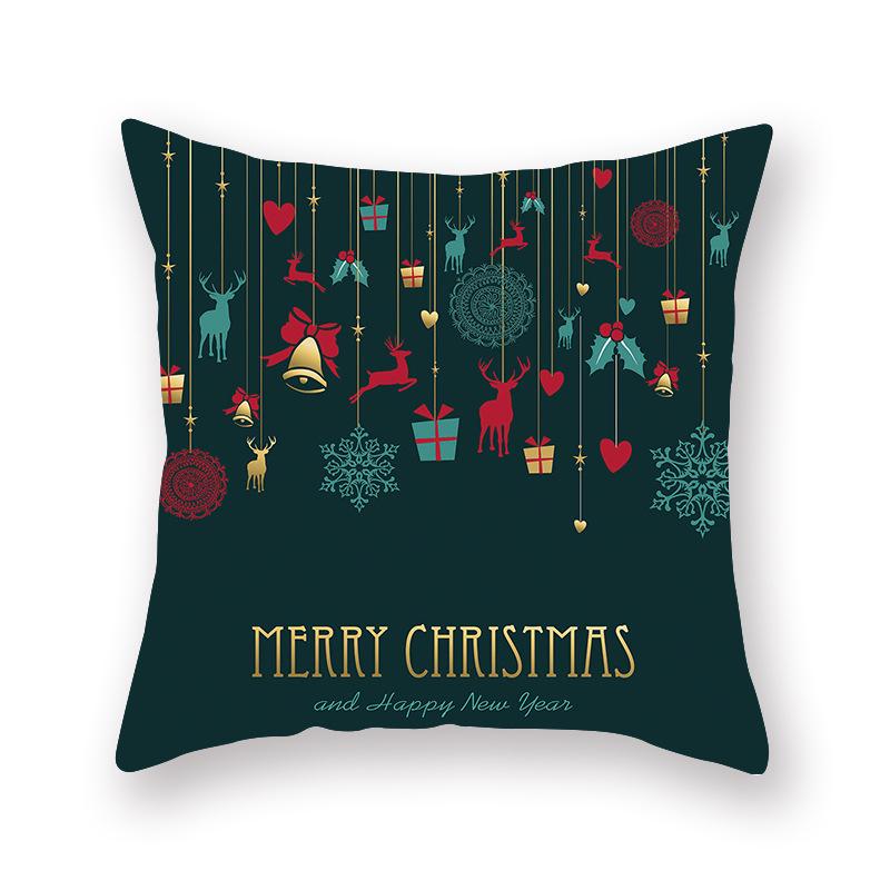 New Christmas Red and Green Pillowcases Printed Sofa Cushions New Home Christmas Pillowcases