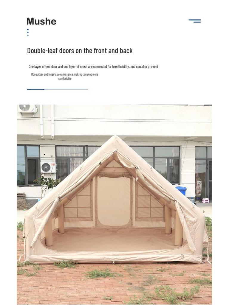 12 sqm Outdoor Inflatable Rainproof Camping Tent - Thickened for Overnight Use