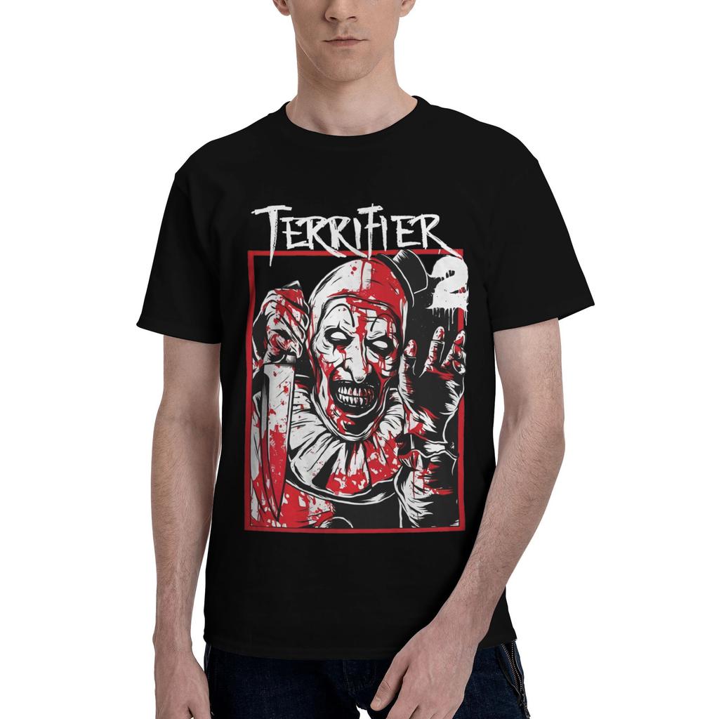 Men Women's T-Shirt Terrifier Art  Cool Cotton Tee Shirt Short Sleeve Horror Movie T Shirts Round Collar Clothes Printed