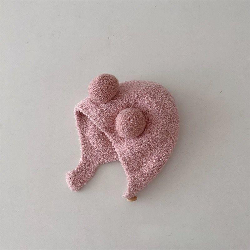 Cute Baby Hats Winter Warm Infant Beanie Cap With Ball Kids Girl Boys Kids Warm Woolen Ear Protection Pullover Hats