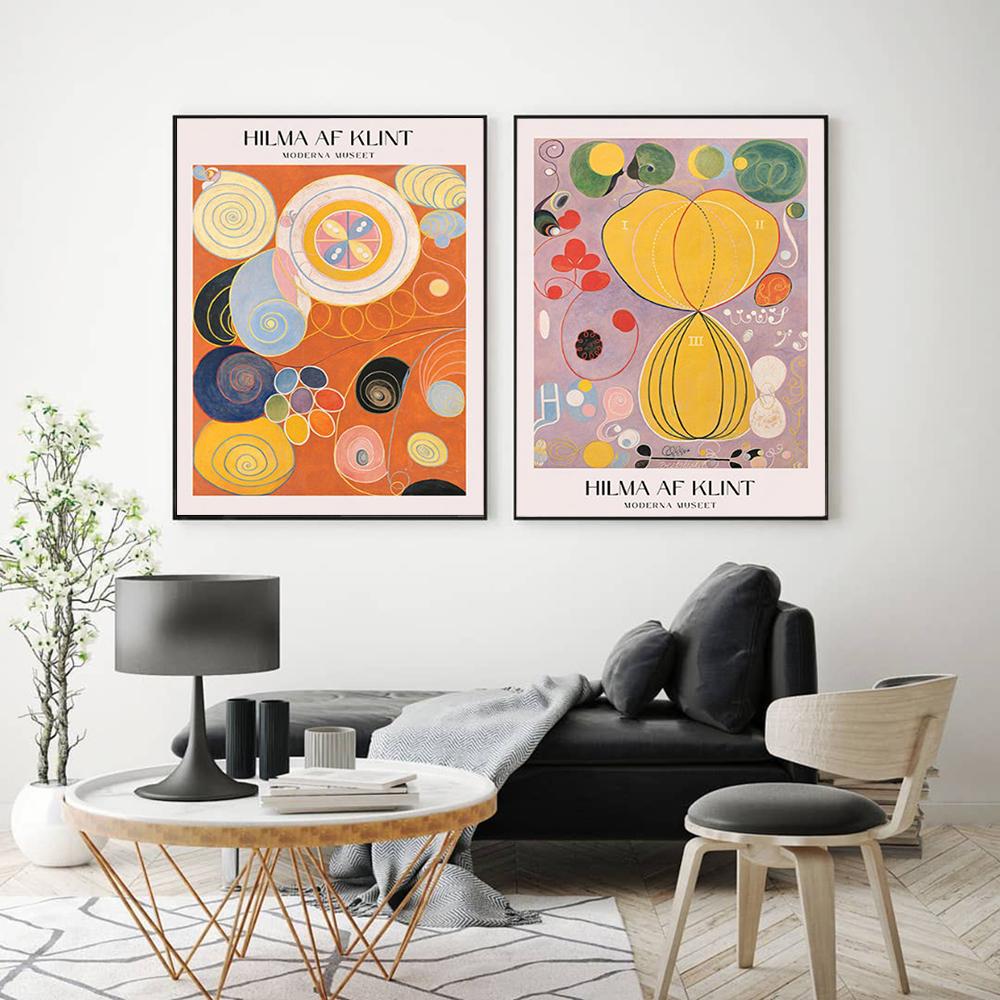 Hilma Af Klint Print Modern Art Abstract Geometric Art - Gift Idea Home Decor Wall Art Canvas  Exhibition Poster No Frame