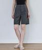 MALOUPE 2211 Single-Pleat Half Pants (Dark Gray)