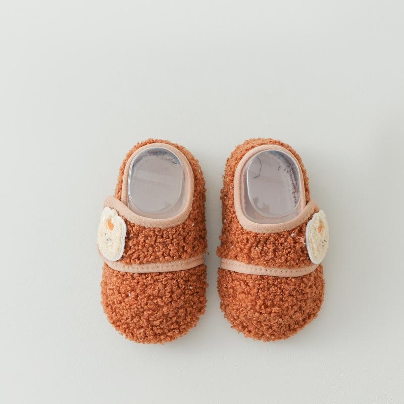 

Children Cotton Slippers Solid Kids Winter Warm Home Shoes Boys Girls Plush Floor Shoes Indoor Soft Sole Anti-slip Cotton Shoes XS(12CM) коричневый