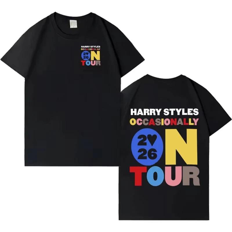 Harry Styles "En tournée 2026" "Embrassez Tout Le Temps". Disco, Occasionnellement." Graphique Coloré Double Face Surdimensionné Streetwear Pop Rock Concert Fan Merch