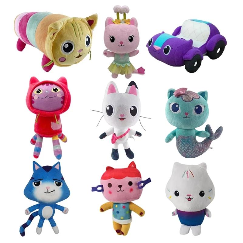 Heißer Verkauf Gaby Puppenhaus Plüschtier Mercat Cartoon Kuscheltier Lachende Katze Auto Katze Umarmung Gaby Mädchenpuppe Kindergeburtstagsgeschenk