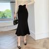 Womens Vintage High Waist Long A Line Skirt With Slit For Office And Casual Wear