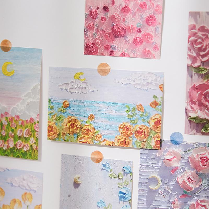 Zao Mo Breeze Series: 30 High-Value Oil Painting Postcards - Artistic & Fresh Greeting Cards