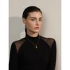 Yhpup Waterproof Metal Smooth Water Drop Pendant Collar Necklace Stainless Steel Metal Chain Statement Neck Jewelry Gift