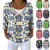 Damesshirts met 3/4 mouwen, grafische T-shirts, casual basic tops, truien