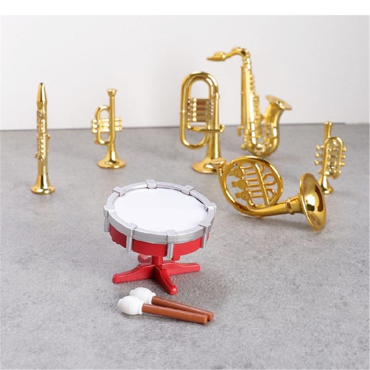 Small Plastic Musical Instrument Set Miniature Model Figurine For Doll House Decoration Including Accordion And Saxophone