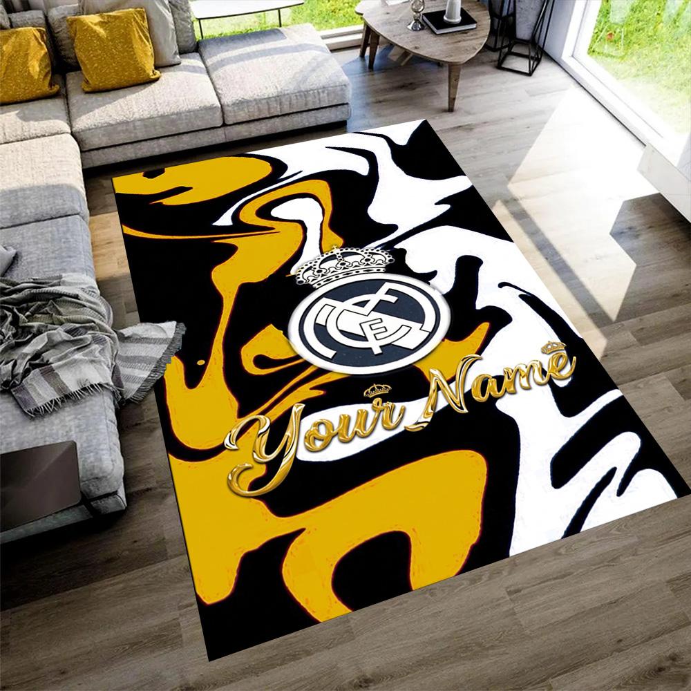 Real Madrid Club Customize Your Name Carpet Design for Dining Room Bedrooms Hallway Decorate Room Anti-slip Rug Office Home Decor