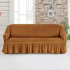 Universal Sofa Furniture Slipcover With Skirt Fitted Couch Cover For 1 /2 /3 /4 Seaters ,Washable Top Elastic Durable Seersucker Material