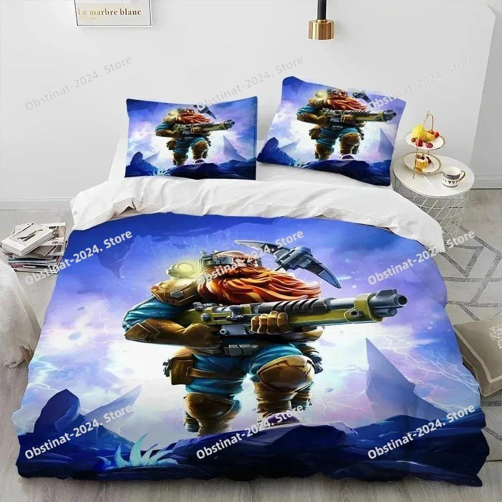3D Print Deep Rock Galactic Game DRG Bedding Set Duvet Cover Bed Set Quilt Cover Pillowcase Comforter king Queen Size Boys Adult