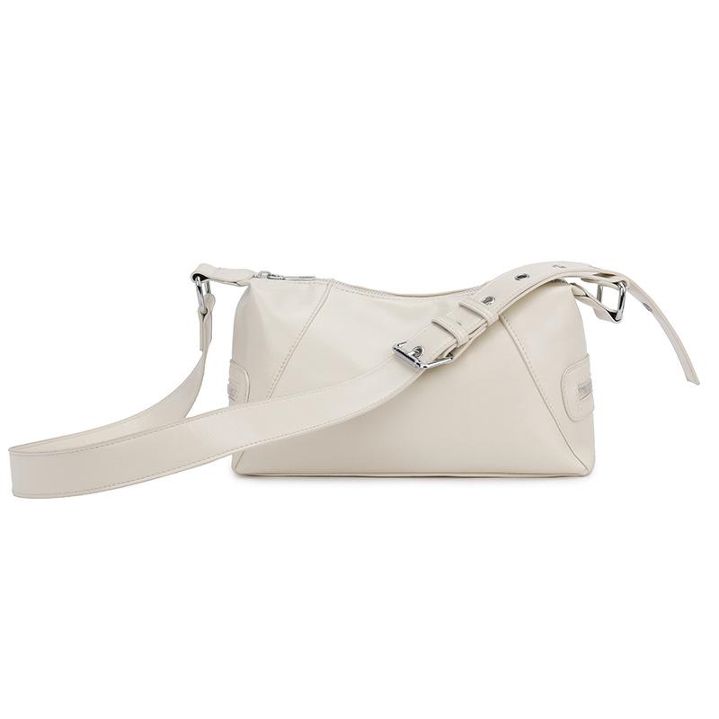 2025 New Personalized Spice Girl Style Simple Trendy Cool Solid Color Tote Bag Fashionable Versatile Commuter Soft Leather Messenger Bag Women