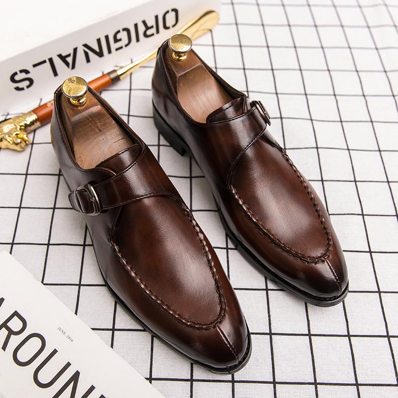 Fashion Men Leather Shoes Fashion Luxury Wedding Shoes Mens Loafers Moccasins Driving Walking Shoes for Men Party Classic Buckle Busines