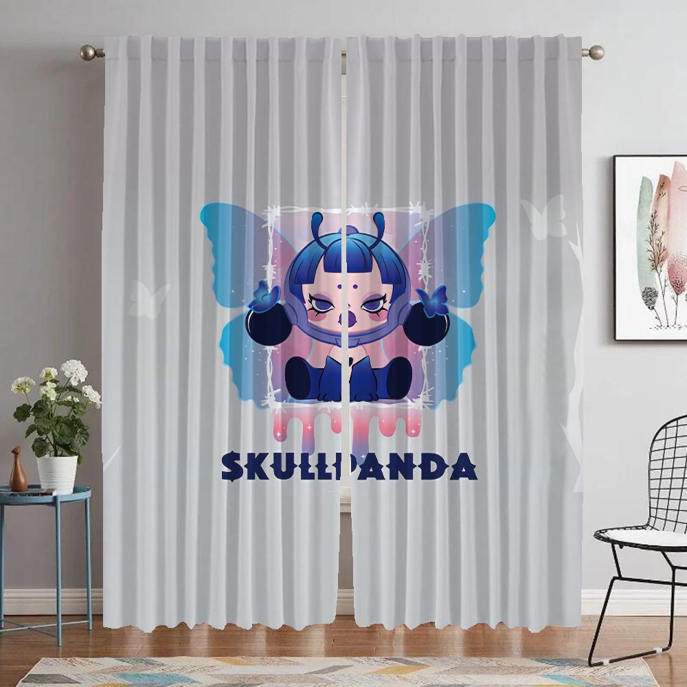 

Кавайный Skullpanda Тюль для спальни Блэкаут штора для комнаты 2 панели Перегородка Противомоскитные шторы Домашние интерьерные шторы W50xH70cmx2pcs-CL