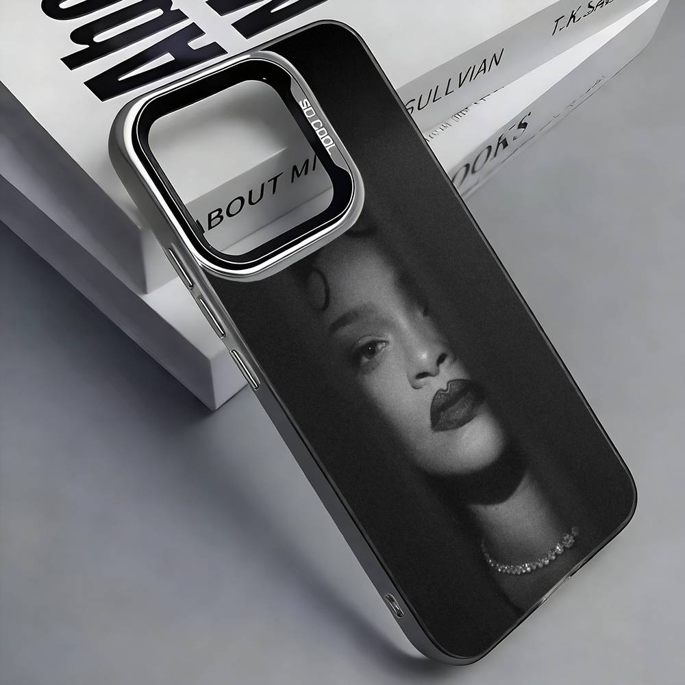 Singer R-Rihanna Phone Case For iPhone 17,16,15,14,13,12,11 Plus,Pro Max,Colored Silver Phone Case