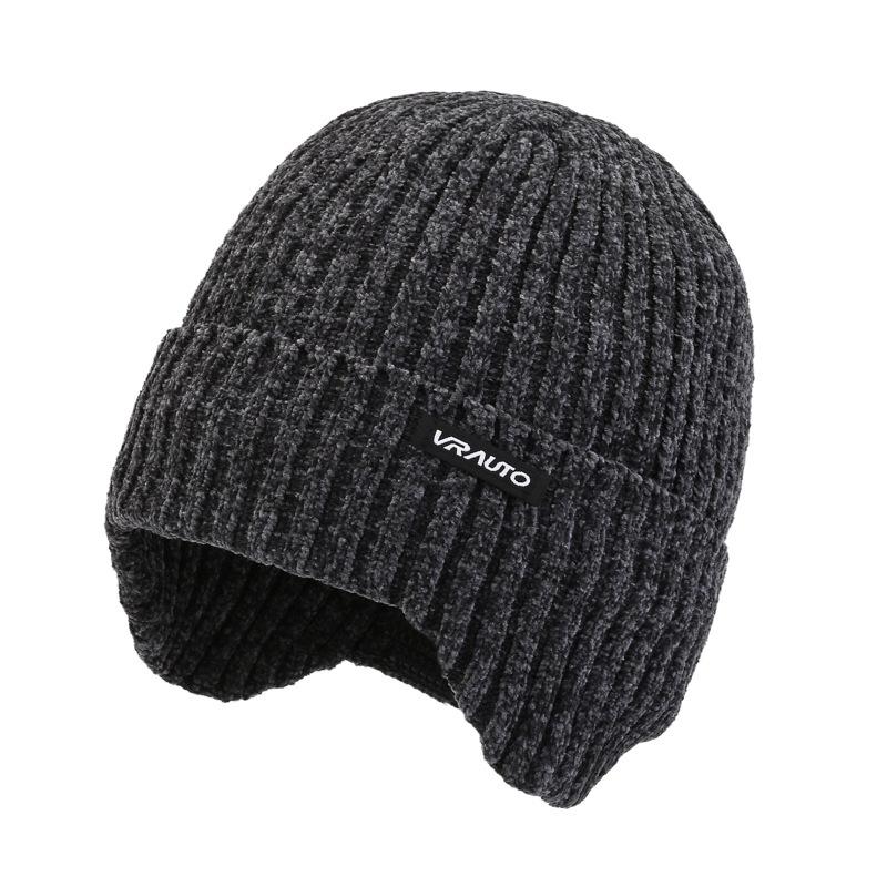 Winter Hat Men's Thickened Wool Hat Chenier Fleece Autumn and Winter Outdoor Warm Ear Protector Knitted Hat
