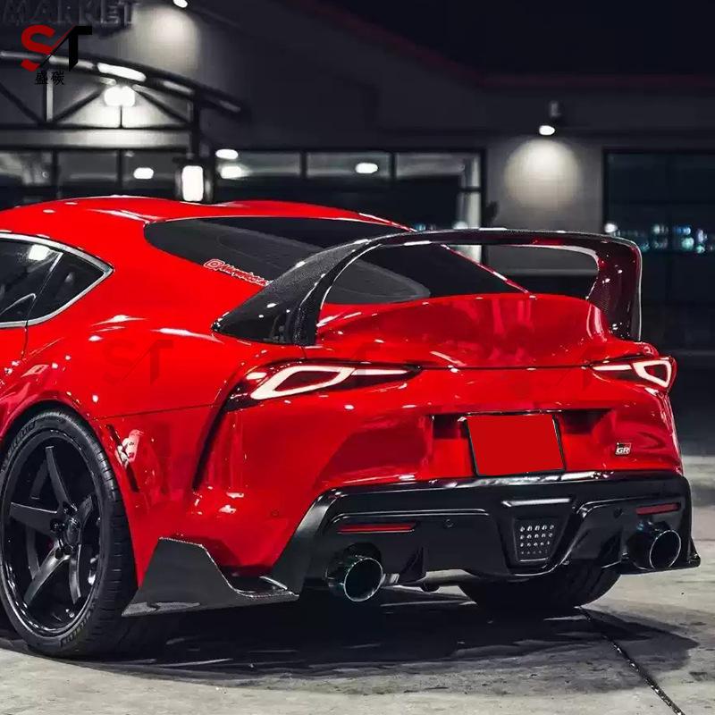 Compatible with Toyota Supra A90/A91 MK5 Rear Spoiler MB Style Carbon Fiber Winglet Diffuser